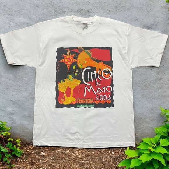 Fruit Of The Loom Vintage Y2K Cinco De Mayo 2003 White T-Shirt Men's Size XL - Picture 1 of 8